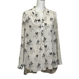 John‎ Mark French Bulldog/Boston Terrier tunic, black/cream, medium, whimsical